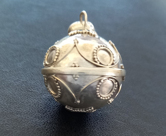 Harmony Ball, Sterling Silver, Ornate Balinese Motifs - Click Image to Close